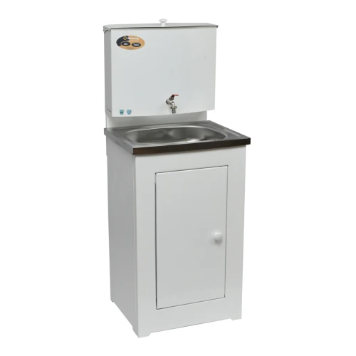 Умывальник дачный ЛЮКС, без подогрева, нержавеющая мойка, цвет белый