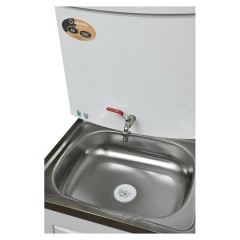 Умывальник дачный ЛЮКС, без подогрева, нержавеющая мойка, цвет белый