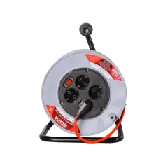 Удлинитель силовой на катушке, СУ-3х1,5-30/2 (с выкл., 4 розетки) Ресанта