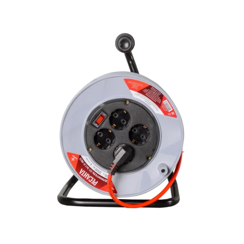 Удлинитель силовой на катушке, СУ-3х1,5-30/2 (с выкл., 4 розетки) Ресанта