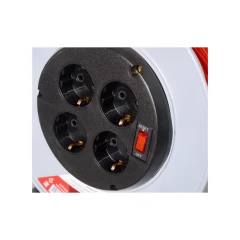 Удлинитель силовой на катушке, СУ-3х1,5-30/2 (с выкл., 4 розетки) Ресанта