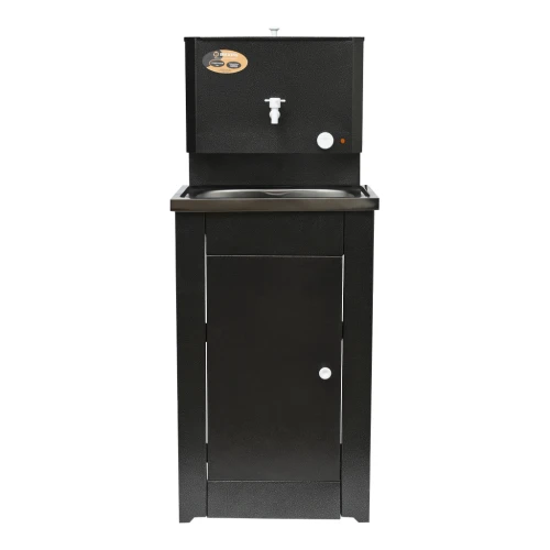 Умывальник дачный КОМФОРТ, с подогревом, нержавеющая мойка, цвет серебро