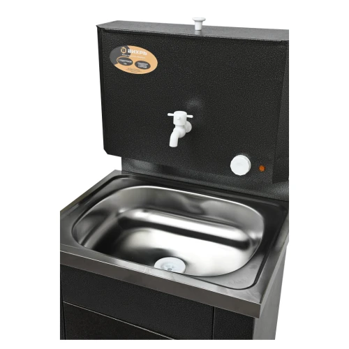 Умывальник дачный КОМФОРТ, с подогревом, нержавеющая мойка, цвет серебро