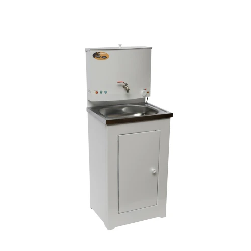 Умывальник дачный ЛЮКС, с подогревом, нержавеющая мойка, цвет белый