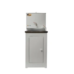 Умывальник дачный ЛЮКС, с подогревом, нержавеющая мойка, цвет белый