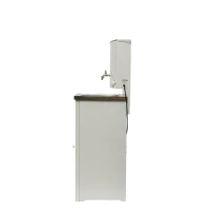 Умывальник дачный ЛЮКС, с подогревом, нержавеющая мойка, цвет белый