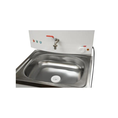 Умывальник дачный ЛЮКС, с подогревом, нержавеющая мойка, цвет белый