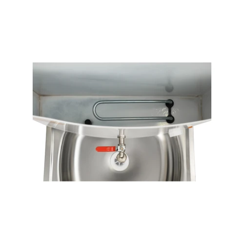 Умывальник дачный ЛЮКС, с подогревом, нержавеющая мойка, цвет белый