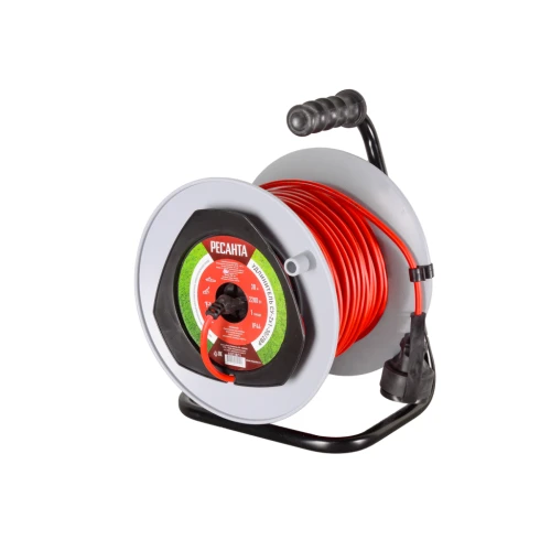 Удлинитель силовой на катушке, СУ-2х1-30/2ВР (1 розетка, IP44) Ресанта