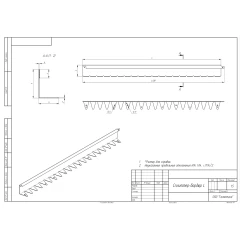 Бордюр Сплиттер L из оцинкованной стали, длина 1,2 м, высота 100 мм, толщина 3 мм