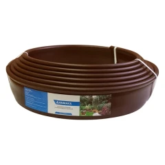 Бордюр пластиковый садовый Кантри MINI коричневый, L 10000 мм, Н 80 мм