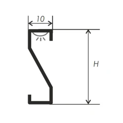 Плинтус Z-образный PS-3 под светодиодную ленту 2,5м