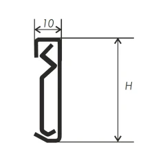 Плинтус PZ-2 c защелкивающимся крепежом и горизонтальной полкой 2,5м
