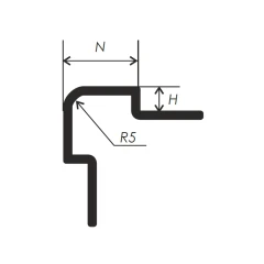 Антивандальный скругленный профиль PY-2 для плитки и керамогранита 2,7м
