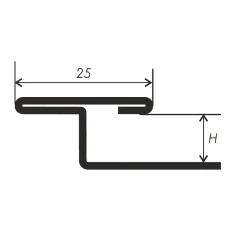 Наружный Т-образный составной профиль PT-4 с фиксацией под покрытие 2,5м