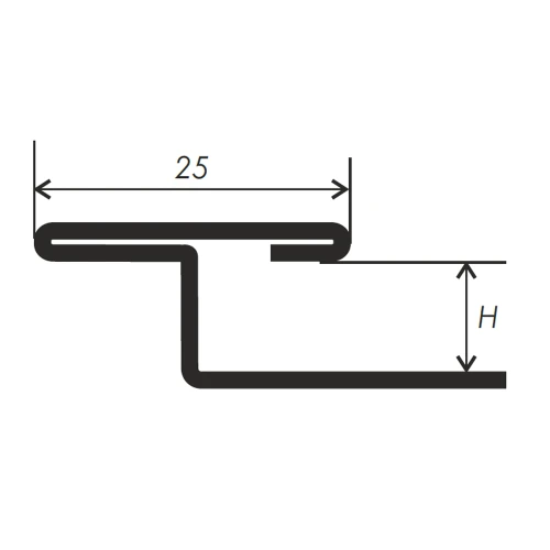 Наружный Т-образный составной профиль PT-4 с фиксацией под покрытие 3м