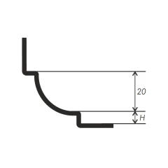 Внутренний профиль PV-4 для плитки и керамогранита 2,5м