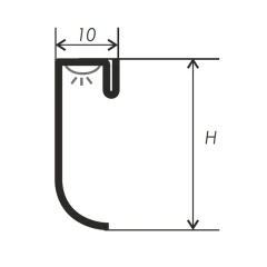 Плинтус Z-образный PS-2 под светодиодную ленту 2,7м