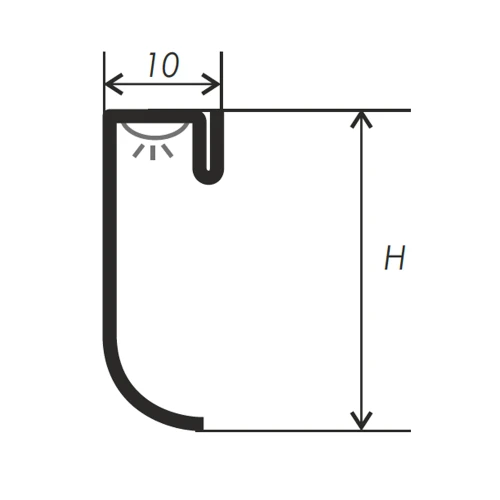 Плинтус Z-образный PS-2 под светодиодную ленту 2,7м