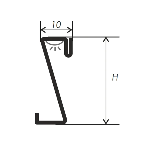 Плинтус Z-образный PS-1 под светодиодную ленту 2,5м