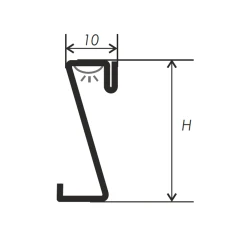 Плинтус Z-образный PS-1 под светодиодную ленту 2,7м