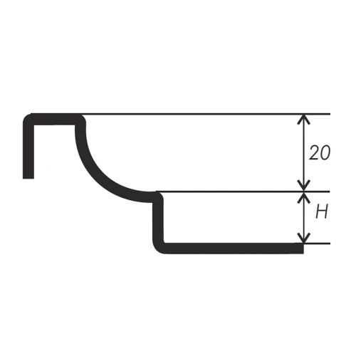 Внутренний профиль PV-3 для плитки и керамогранита 3м