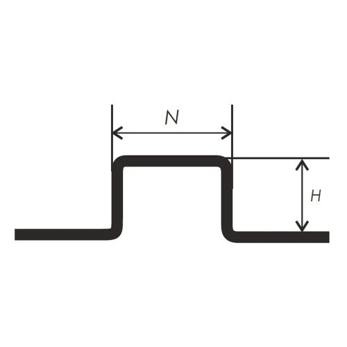 Декоративный П-образный профиль U-3 с фиксацией под покрытие 2,5м