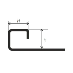 Наружный С-образный профиль PС-3 для плитки и керамогранита с фиксатором 2,7м