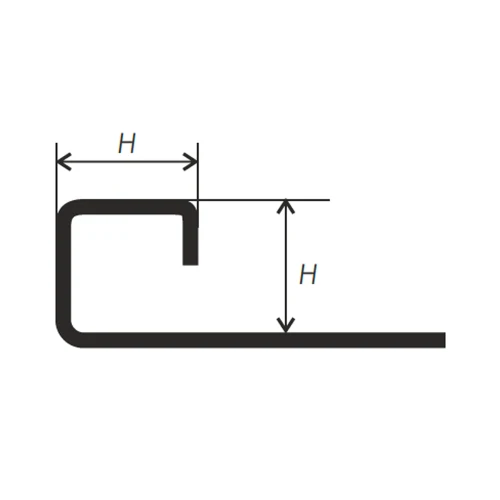 Наружный С-образный профиль PС-3 для плитки и керамогранита с фиксатором 2,7м