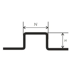 Декоративный П-образный профиль U-3 с фиксацией под покрытие 2,7м