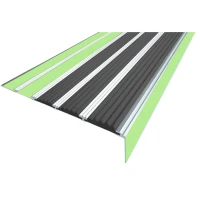 Противоскользящий алюминиевый угол-порог АУ160 ФЭС 160х6х36мм (3 резин.вст.+2 вст.ФЭС+бортик), 1,5м