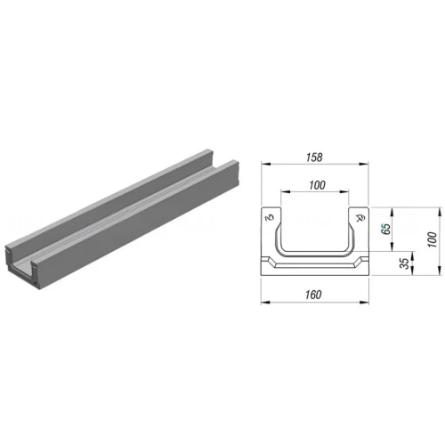 Мелкосидящий лоток BGF DN100, h 100, без уклона