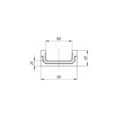 Лоток водоотводный CompoMax Basic ЛВ-10.14.06-ПВ полимербетонный с вертикальным водоотводом
