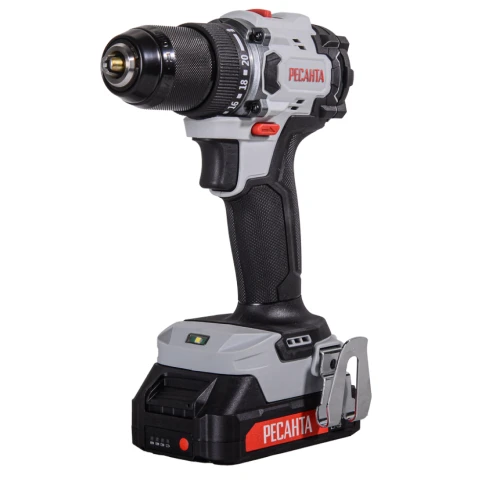 Дрель-шуруповерт аккумуляторная ДА-20-2ЛК-БП (2,0 А/ч) (бесщеточный двигатель, 70Нм) Ресанта