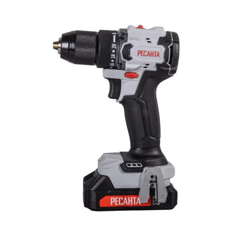 Дрель-шуруповерт аккумуляторная ДА-20-2ЛК-БП (2,0 А/ч) (бесщеточный двигатель, 70Нм) Ресанта
