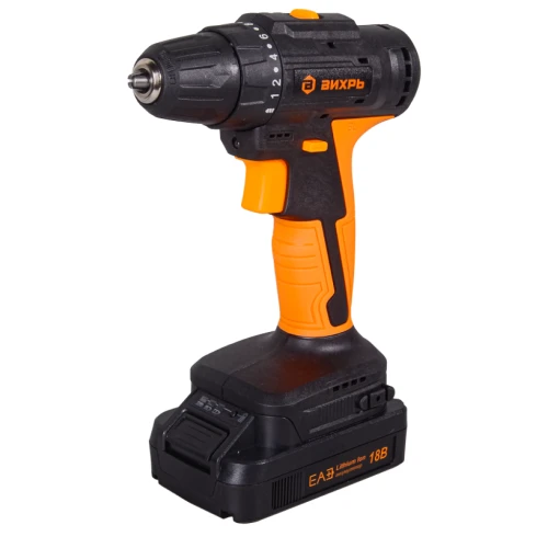 Дрель-шуруповерт аккумуляторная ДА-18Л-2К/Б (2,0 А/ч) (бесщеточный двигатель) Вихрь