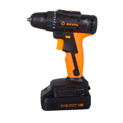 Дрель-шуруповерт аккумуляторная ДА-18Л-2К/Б (2,0 А/ч) (бесщеточный двигатель) Вихрь