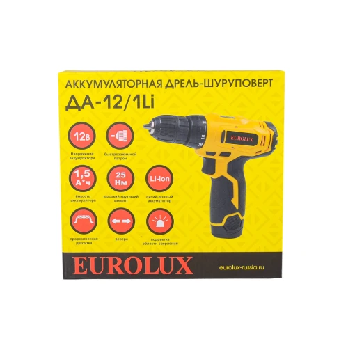 Дрель-шуруповерт аккумуляторная ДА-12/1Li Eurolux