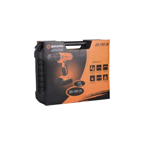 Дрель-шуруповерт аккумуляторная ДА-18Л-2К (2,0 А/ч) Вихрь