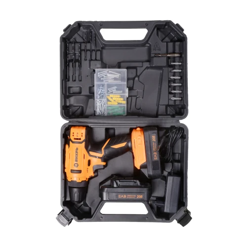 Дрель-шуруповерт аккумуляторная ДА-20Л-2КА с набором оснастки 65 предметов Вихрь