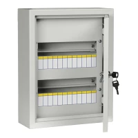 Щит навесной IEK ЩРН 24 модуля с дверцей и замком IP54 галечный серый