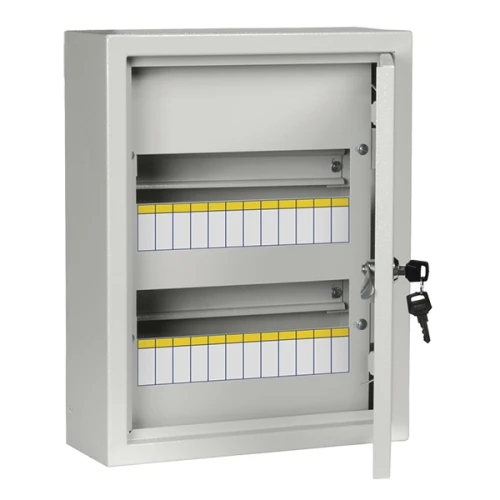 Щит навесной IEK ЩРН 24 модуля с дверцей и замком IP54 галечный серый