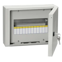 Щит навесной IEK ЩРН 12 модулей с дверцей и замком IP54 галечный серый