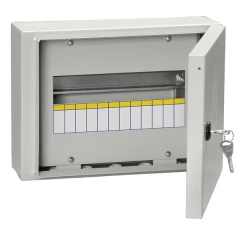 Щит навесной IEK ЩРН 12 модулей с дверцей и замком IP54 галечный серый