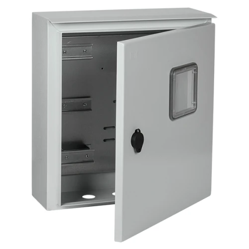 Щит навесной IEK ЩУ 3/1-0 3 модуля, трехфазный электр.счетчик с дверцей, замком, окном IP54