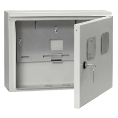 Щит навесной IEK ЩУ 1/2-0 2 модуля, 2 однофазных электр.счетчика с дверцей, замком, окном IP54