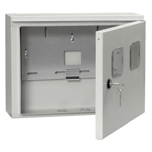 Щит навесной IEK ЩУ 1/2-0 2 модуля, 2 однофазных электр.счетчика с дверцей, замком, окном IP54