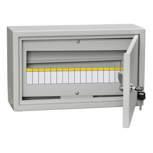 Щит навесной IEK ЩРН 18 модулей с дверцей и замком IP31 серый