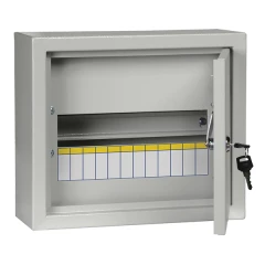 Щит навесной IEK ЩРН 12 модулей с дверцей и замком IP31 серый