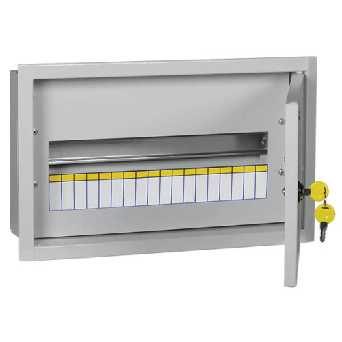 Щит встраиваемый IEK ЩРВ-18 Trend 18 модулей с дверцей и замком IP31 серый